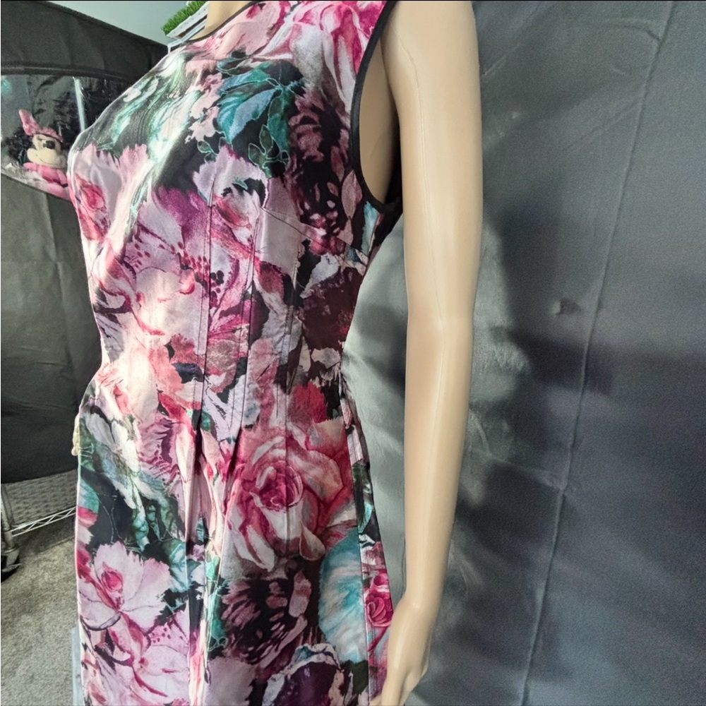 Laundry By Shelli Segal Pink and Black Floral Midi Dress - Picture 13 of 16